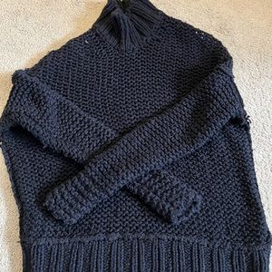 Free people cable knit blue sweater